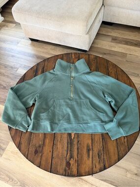 lululemon athletica Sage Green Cropped Quarter-Zip Pullover